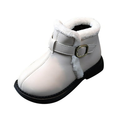 eileial Cowboy Boots for Girls and Boys Kids Lace up Combat Boots with Side Zipper,Beige 7