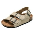 thumbnail image 1 of eileial Girls Boys Sandals with Cork Footbed Adjustable Buckle Summer Open Toes Flat for Kids Toddler,White 9.5, 1 of 6