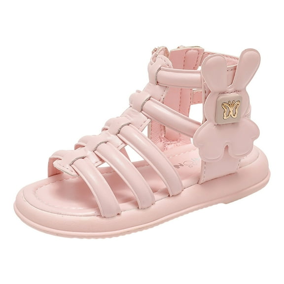 eileial Girls Gladiator Sandals Cute Open Toe Breathable Summer Shoes with Rubber Sole (Toddler/Little Kid/Big Kid),Pink 13