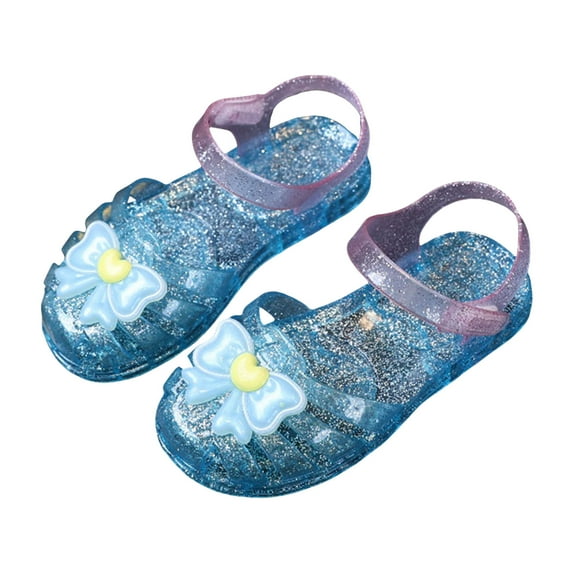 eileial Girls' Sandals Toddler Shoes Baby Girls Cute Fruit Jelly Colors Hollow Out Non-Slip Soft Sole Beach Roman Sandals,Blue 12.5