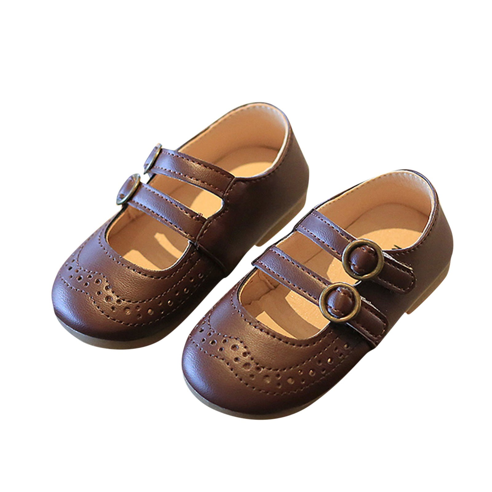 eileial Girls School Uniform Shoes Mary Jane Flats Oxfords Dress Shoes  (Little/Big Kids)(Brown,26) - Walmart.com