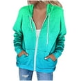 thumbnail image 1 of eileial Hoodies for Women Womens Hoodie Full Zip Long Sleeve Lightweight Sweatshirts Pockets Jacket Coat Zip Up Hoodie Women,Mint Green XXL, 1 of 5