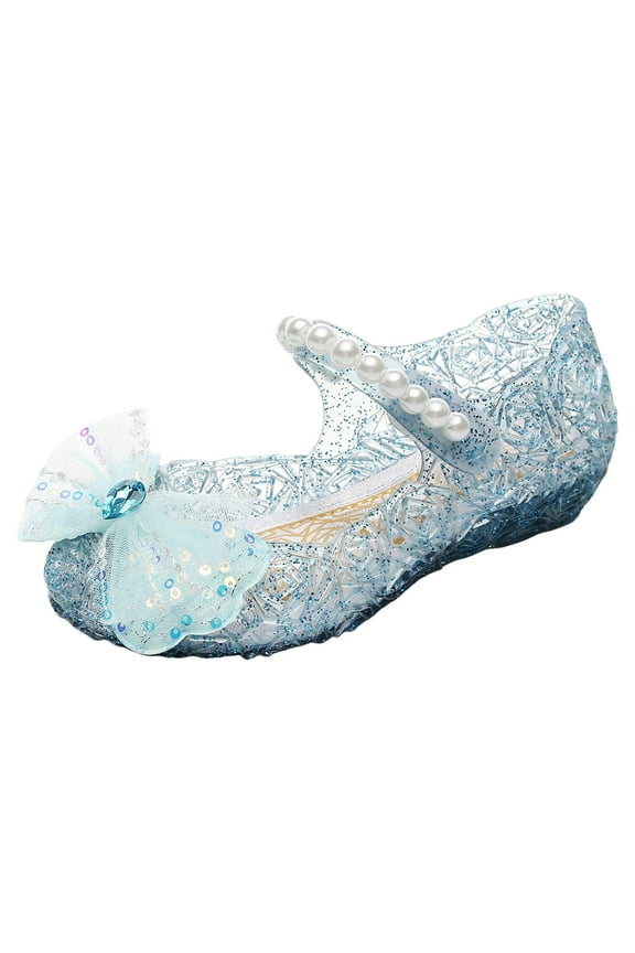 Jelly Sandals for Little Girls Girls Kids Summer Sandals Frozen Princess Jelly High-Heeled Shoes Princess Frozen Elsa Party Dance Shoes,Blue 1