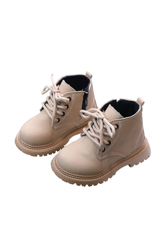 Kids Work Boots First Step Walker Lightweight Synthetic Non-Slip High Top,Beige 29