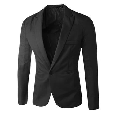 eileial Lightweight Jacket Men, Mens Sport Coat Casual Blazer One Button Business Suit Jacket,Black L