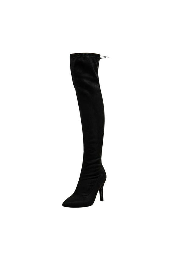 Long Boots for Women Ladies Comfortable Heel Heeled Boot,Black 7