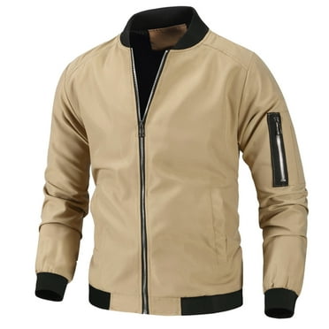 eileial Men's Bomber Jacket Lightweight, Windbreaker Men Jacket Casual for All Seasons, Water Resistant Bomber Jacket Men,Khaki M