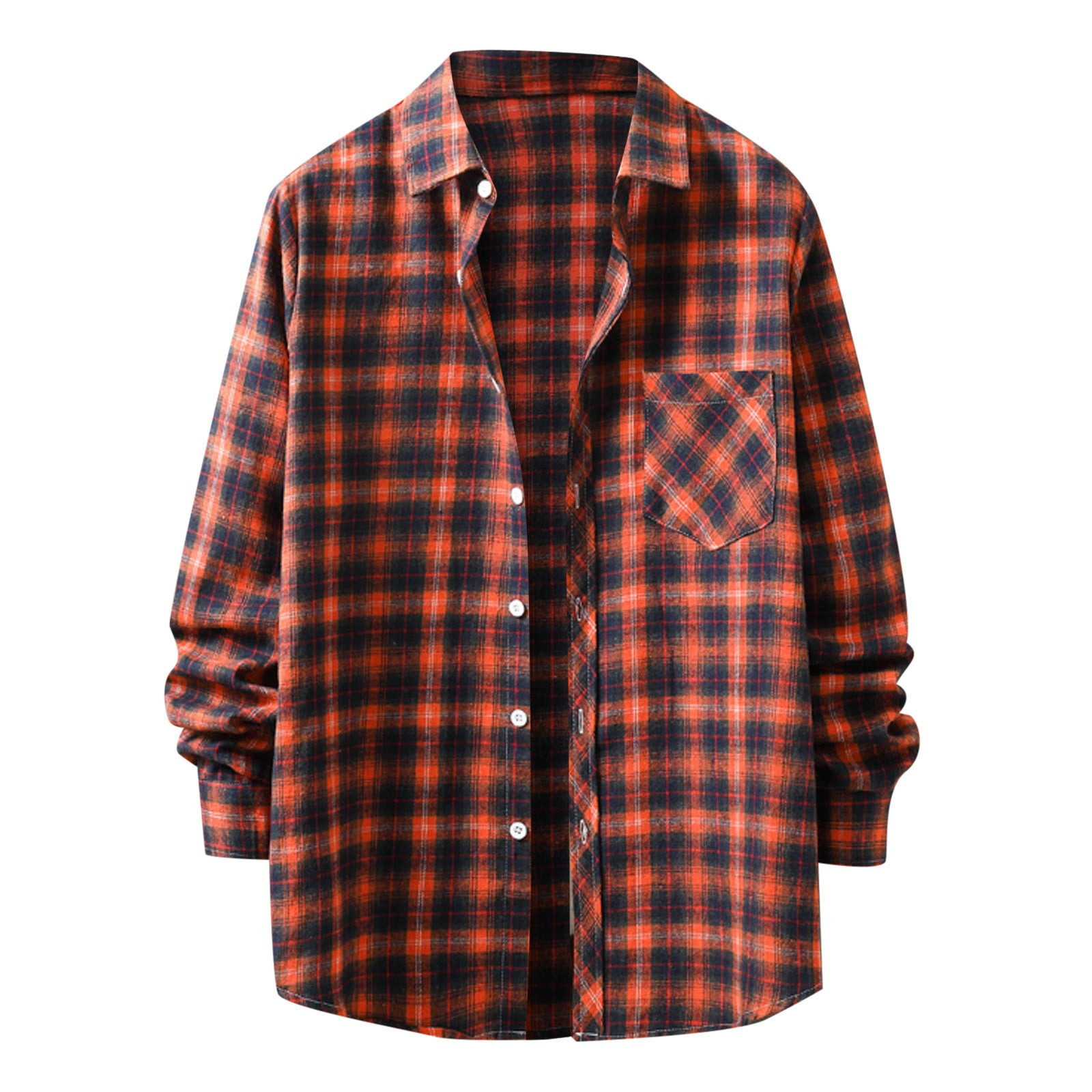 Men's Flannel Plaid Shirt – Long Sleeve Cotton Button-Down, Casual Fit, S To 5XL 10 thumbnail image