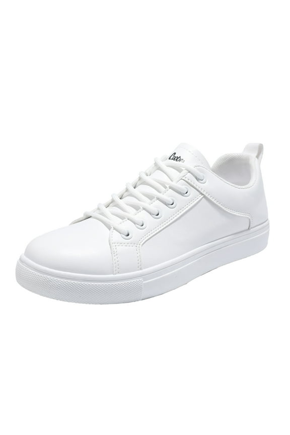 Men's Invisible Height Increasing Elevator Shoes - Leather Lace-up Fashion Sneakers,White 9