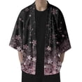 thumbnail image 1 of eileial Men's Kimono Cardigan Jackets Casual Long Sleeve Open Front Coat Lightweight Yukata Outwear,Purple XL, 1 of 6