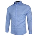 thumbnail image 1 of eileial Men's Long Sleeve Button up Shirts Solid Slim Fit Casual Business Formal Dress Shirt,Blue XXXXL, 1 of 4