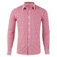 thumbnail image 1 of eileial Men's Plaid Button Down Shirts Cotton Long Sleeve Shirts Gingham Shirt,Red L, 1 of 3