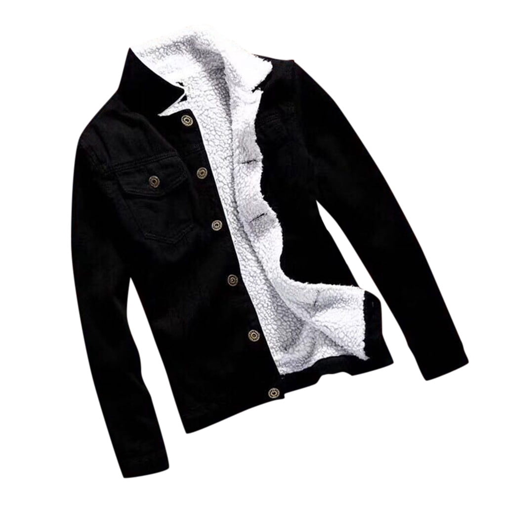 eileial Men's Sherpa Fleece Lined Denim Jacket Trucker Jacket