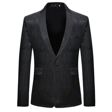 eileial Men's Slim Fit Blazer, Two Button Casual Lightweight Jacket, Sport Coat for Daily,Black XL