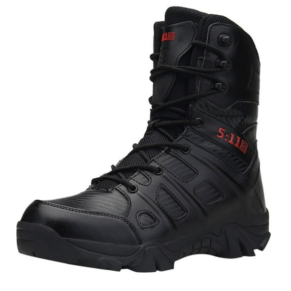 eileial Men's Tactical Boots 8 Inches Lightweight Combat Boots Durable Suede Leather Military Work Boots Desert Boots,Black 10