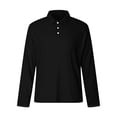 thumbnail image 1 of eileial Men's Waffle Knit Long Sleeve Casual Polo Shirts,Black S, 1 of 5