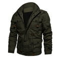 thumbnail image 1 of eileial Men's Winter Jacket Cotton Military Jackets Fleece Lined Thick Work Coats Warm Cargo Jackets with Hooded,Green L, 1 of 6