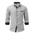 thumbnail image 1 of eileial Mens Dress Shirts Regular Fit Long Sleeve Stretch Business Dress Shirts for Men,Gray XXXL, 1 of 2