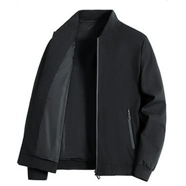 eileial Mens Loose Fit Lightweight Jacket Casual Stylish Bomber Jacket,Black XXL