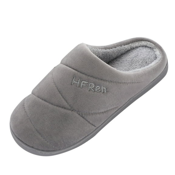 eileial Mens Slippers Wide Width Womens Slippers for Womens Men Warm Shoes Soft Plush House Slippers Flip Flop,Dark Gray 11