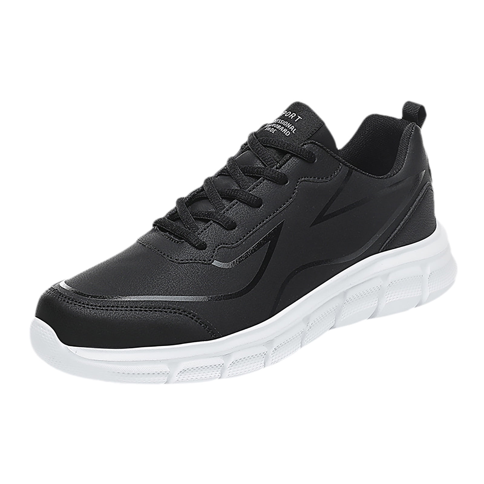 eileial Mens Sneakers Leather Running Shoes Trainers Sneaker Casual Hiking Shoes,White 10.5