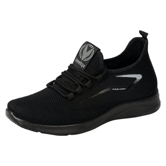 eileial Mens Sneakers Outdoor Running Shoes Knit Breathable Walking Shoes, Wide Width,Black 10.5
