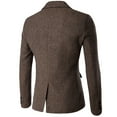 thumbnail image 1 of eileial Retro Tweed Men's Suit Jackets HerringbOne Slim Fit Sport Coats Blazer Prom Business Casual Men Tux Jacket Wedding Blazers,Coffee L, 1 of 4