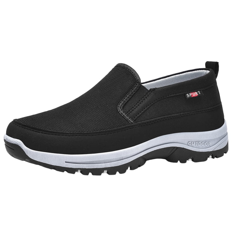 〽️Men\'s Black Slip On Canvas Loafers Arch Support Orthopedic Walking Shoes eileial Shoes Men Orthowalkway Mens Shoes Men main image 3