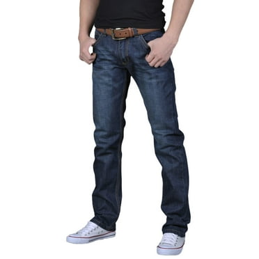 eileial Stretch Jeans Men Men's Rugged Flex Relaxed Fit Jean,Blue 36