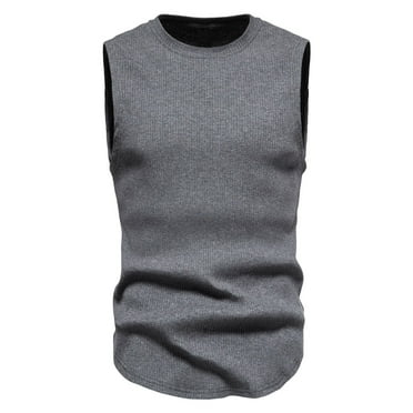 eileial Sweater Vest Men's Autumn and Winter Casual Sleeveless Round Neck Sweater Vest Mens Sweater Fall,GY1 XL