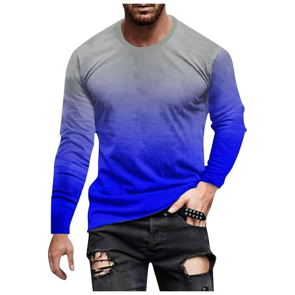 eileial Tee Shirts Mens Men's Long Sleeve Performance Fishing Tee,Navy XXL