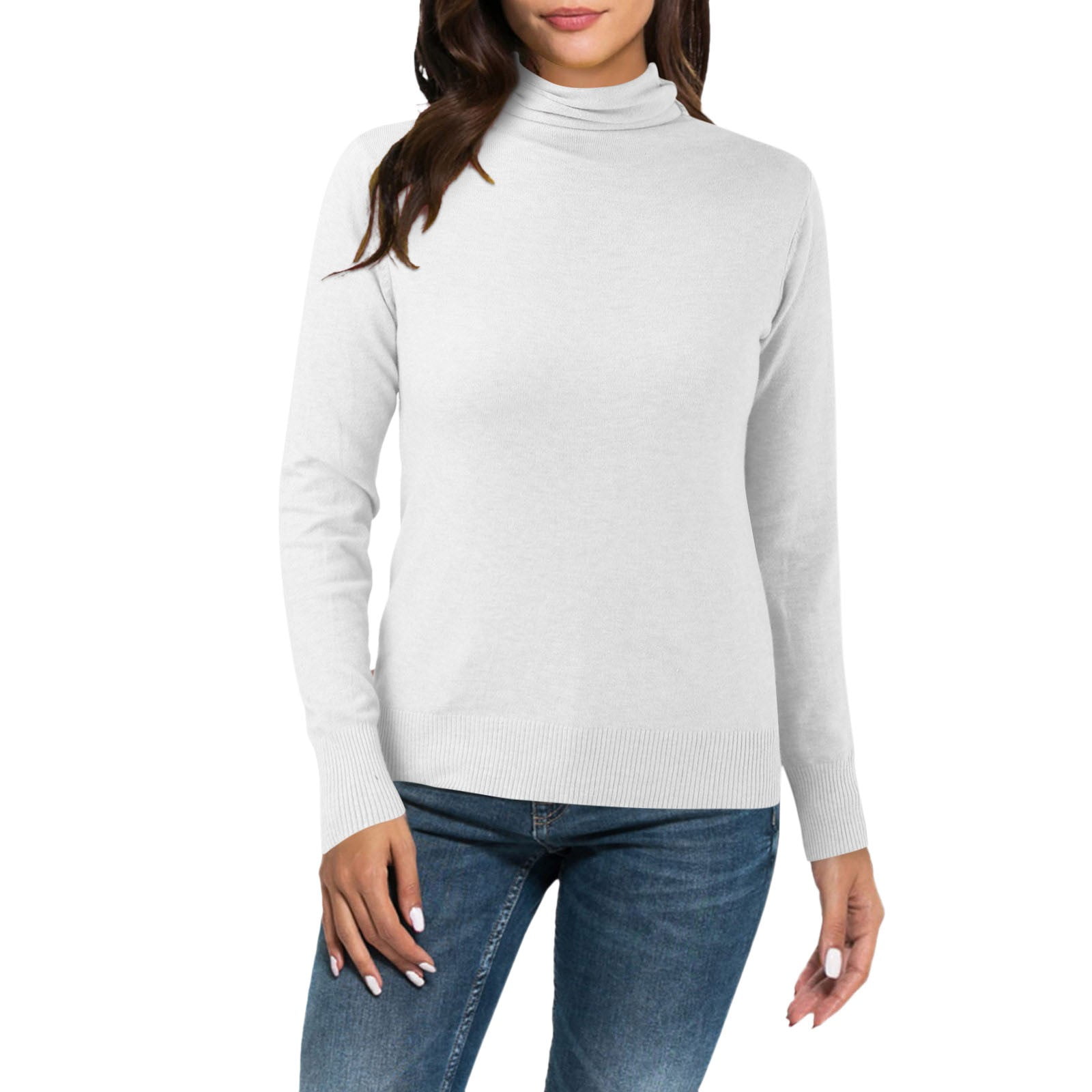 eileial Thermal Long Sleeve Women Women'S Mock Turtleneck Cotton Long ...