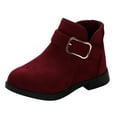 thumbnail image 1 of eileial Baby's Girl's Toddler Fashion Cute Boots Outdoor Warm High Top Snow Boots Artificial Short Plush Snow Boots,Red 12, 1 of 5