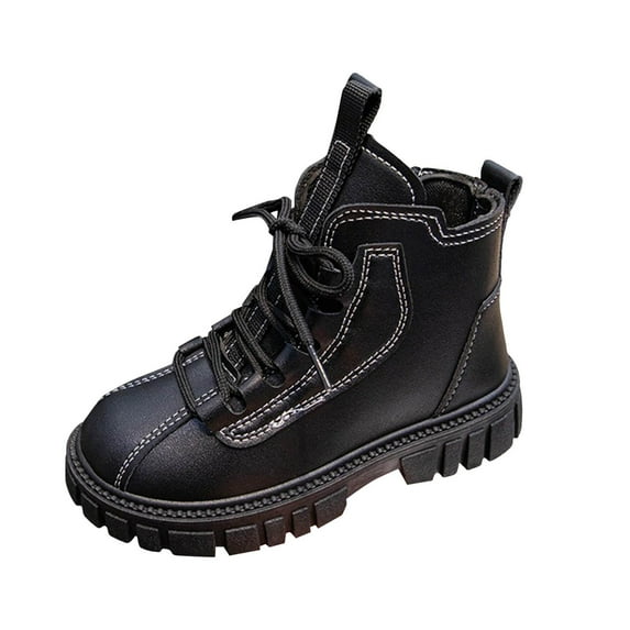 eileial Toddler Boys Girls Boots Kids Work Boots Winter Snow Boots Lace up Hiking Outdoor Boots (Toddler/Little Kid),Black 13