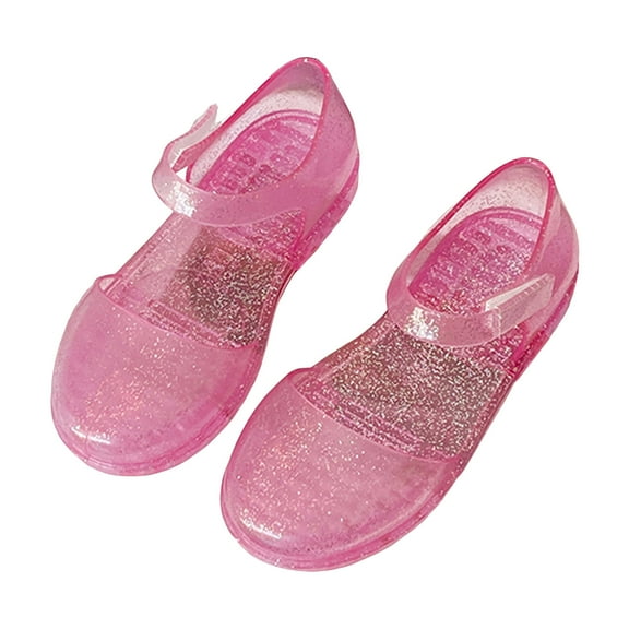 eileial Toddler Jelly Sandals Snow Princess Birthday Sandals for Little Girls, Frozen Inspired Party Dress Flats,Pink 10