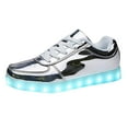 thumbnail image 1 of eileial Unisex LED Shoes Fashion Light up Shoes Breathable USB Charging Light up Sneakers Glowing Luminous LED Shoes,Silver 7.5, 1 of 6
