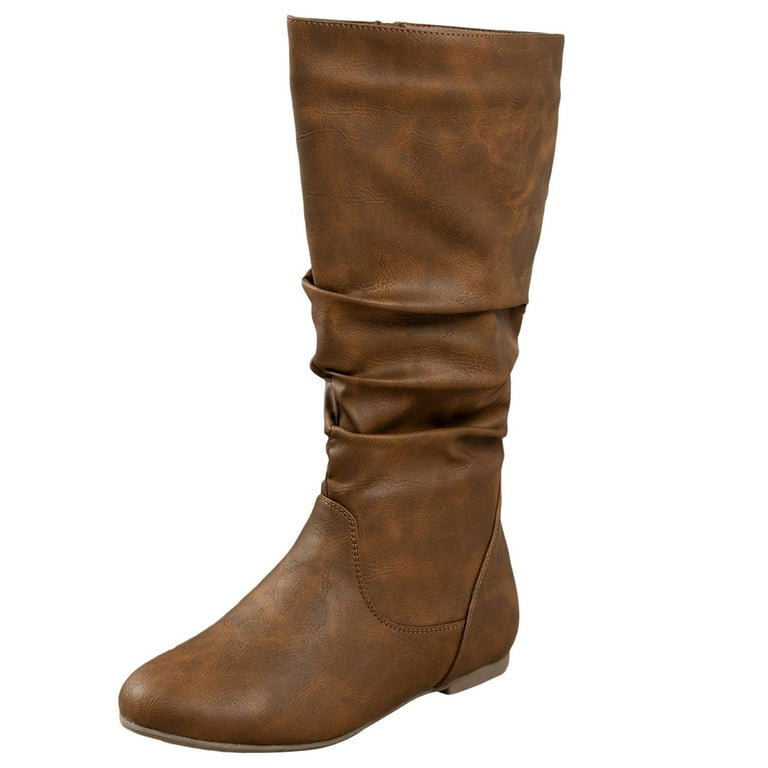 eileial Wide Calf Knee High Boots Platform Lug Sole Boots Stretch