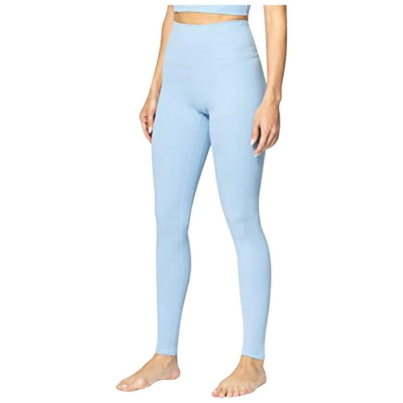 eileial Women Cotton High Waist Full Ankle Length Leggings,Blue M