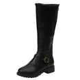thumbnail image 1 of eileial Women's Wide Calf Knee High Pull on Fall Weather Winter Boots,Black 6, 1 of 5