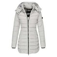 thumbnail image 1 of eileial Womens Long Puffer Jackets Hooded Plus Size Casual Coats Full Zip Up Padded Warm Quilted Winter Coats,Gray L, 1 of 4
