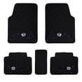 thumbnail image 1 of eing All Weather Pu Leather Floor Mats for Car SUV & Truck - 5 Pack/Set (Front & Rear), Heavy Duty Protection,Crown Car Floor Cushion,Black, 1 of 8