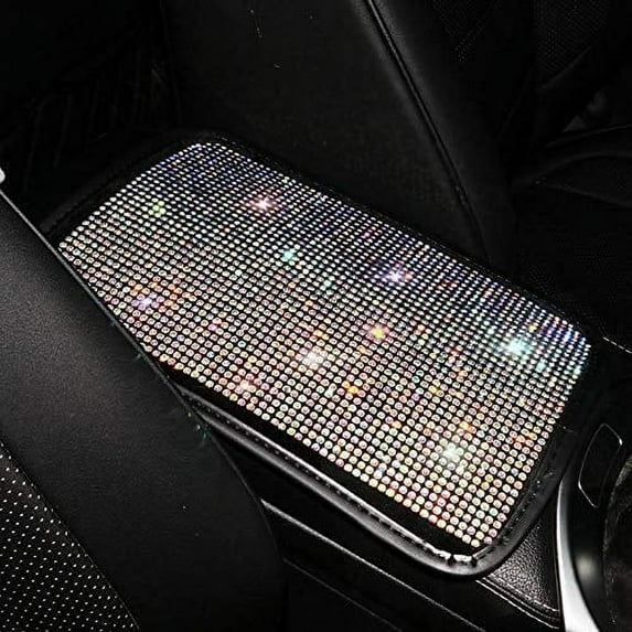 eing Bling Crystal Diamond Center Console Pad, Multicolor, Automotive Decorative Interior Accessory