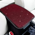 thumbnail image 1 of eing Auto Center Console Pad Crystal Bling Car Armrest Seat Box Cover Protector Universal Fit Diamond Car Decor Accessories for Women,13.97"x8.66",Red, 1 of 7