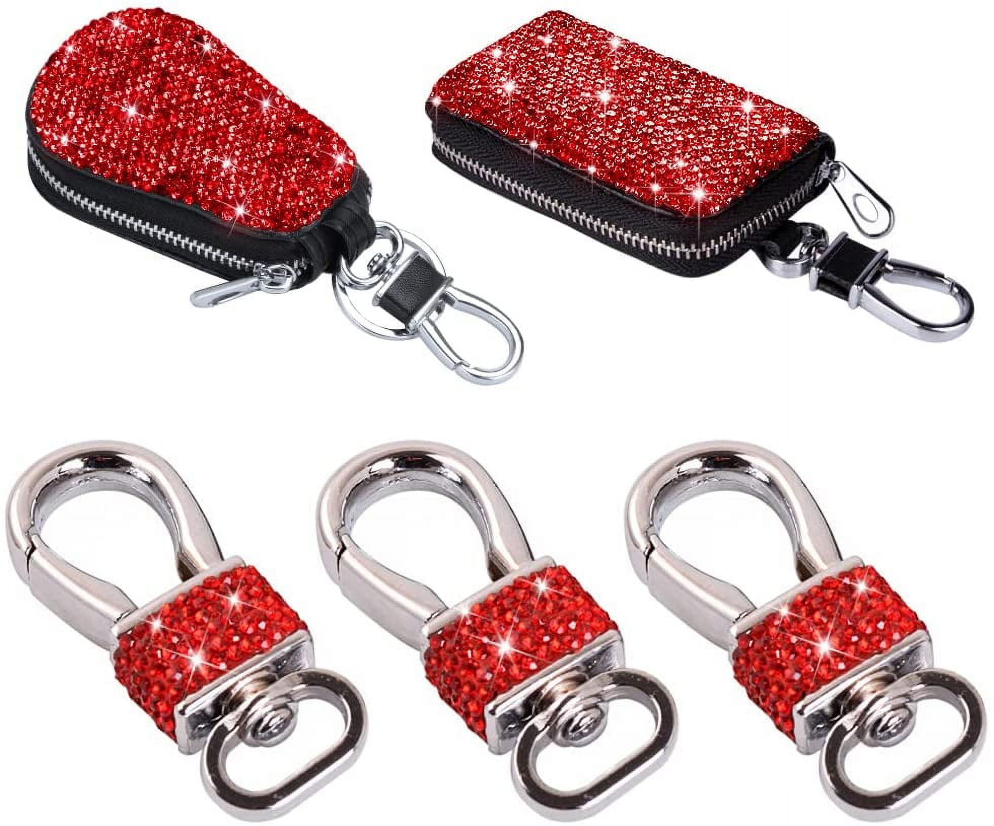 Padlock and Key Bag Charm Keychain Car Key Fob Bling 
