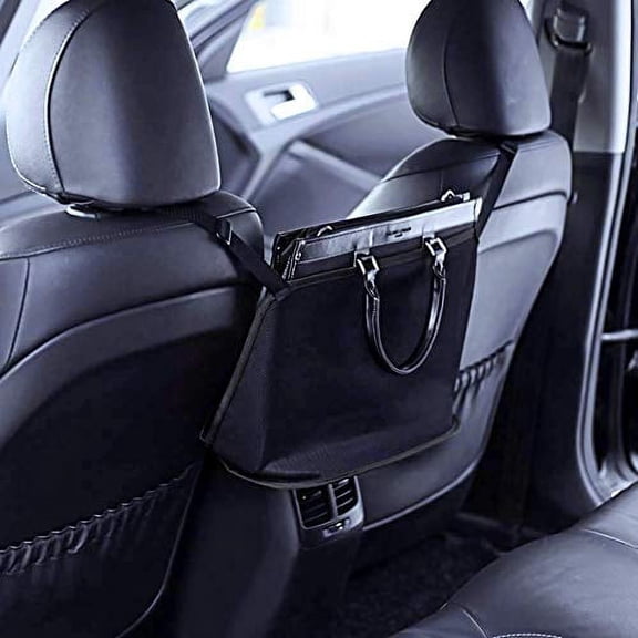 eing Car Mesh Organizer, Vehicle Seat Storage Net Bag, Black, 26.5x15.5x38cm, Automotive Organizers