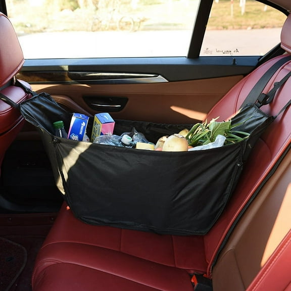 eing Car Seat Storage Organizer - Travel Outdoor Handbag Portable Collapsible Console Front Back Floor Trunk Cargo Box with Large Capacity, Hammock Car Backseat Bag,Black