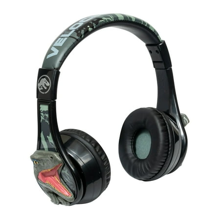 ekids Jurassic World Bluetooth Headphones, Wireless Headphones with Microphone Includes Aux Cord