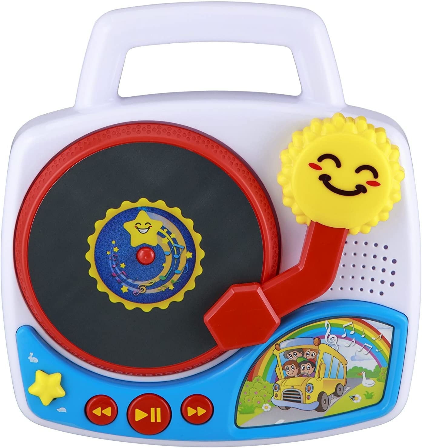 ekids Tiny Tunes Toy Turntable for Toddlers with Built-in Nursery Rhymes and Sound Effects, Musical Toy for Kids