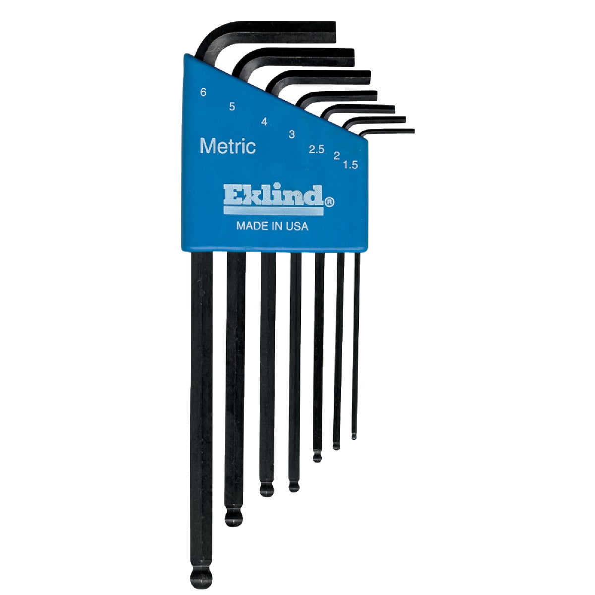 Eklind Tool EKLIND 13607 Ball-Hex-L Key allen wrench - 7pc set Metric MM sizes 1.5-6 Long series (Three Pack)