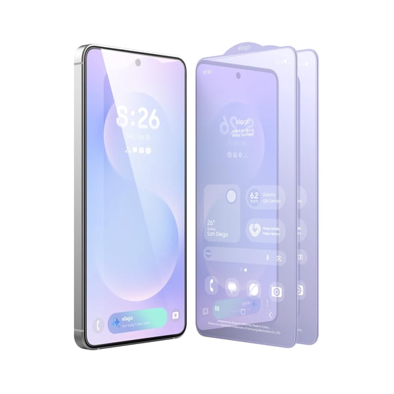 elago 2 Pack Tempered Glass+ Screen Protector Compatible with Samsung Galaxy S26 - Case Friendly, 9H Surface Hardness, Anti-Fingerprint, Shatter-Proof, Scratch Protection, Bubble-Free
